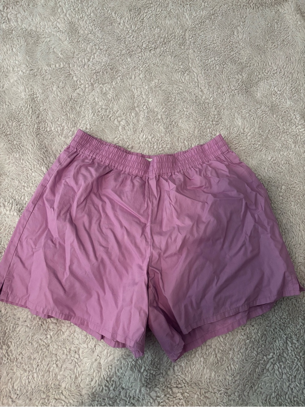 Sunday Best Lavender Pink Elastic Waist Athletic Shorts